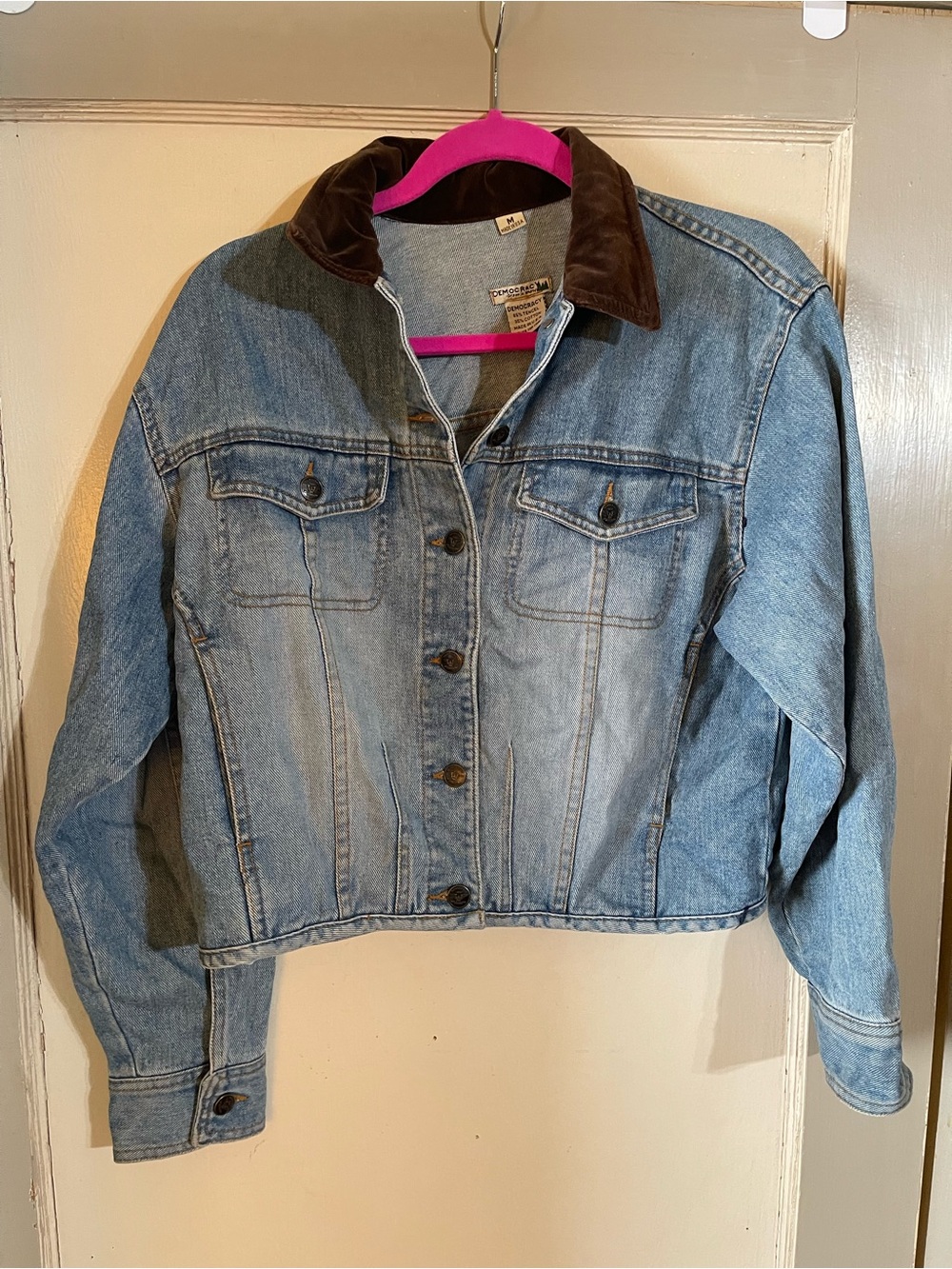Adorable Democracy Crop Jeans Jacket M